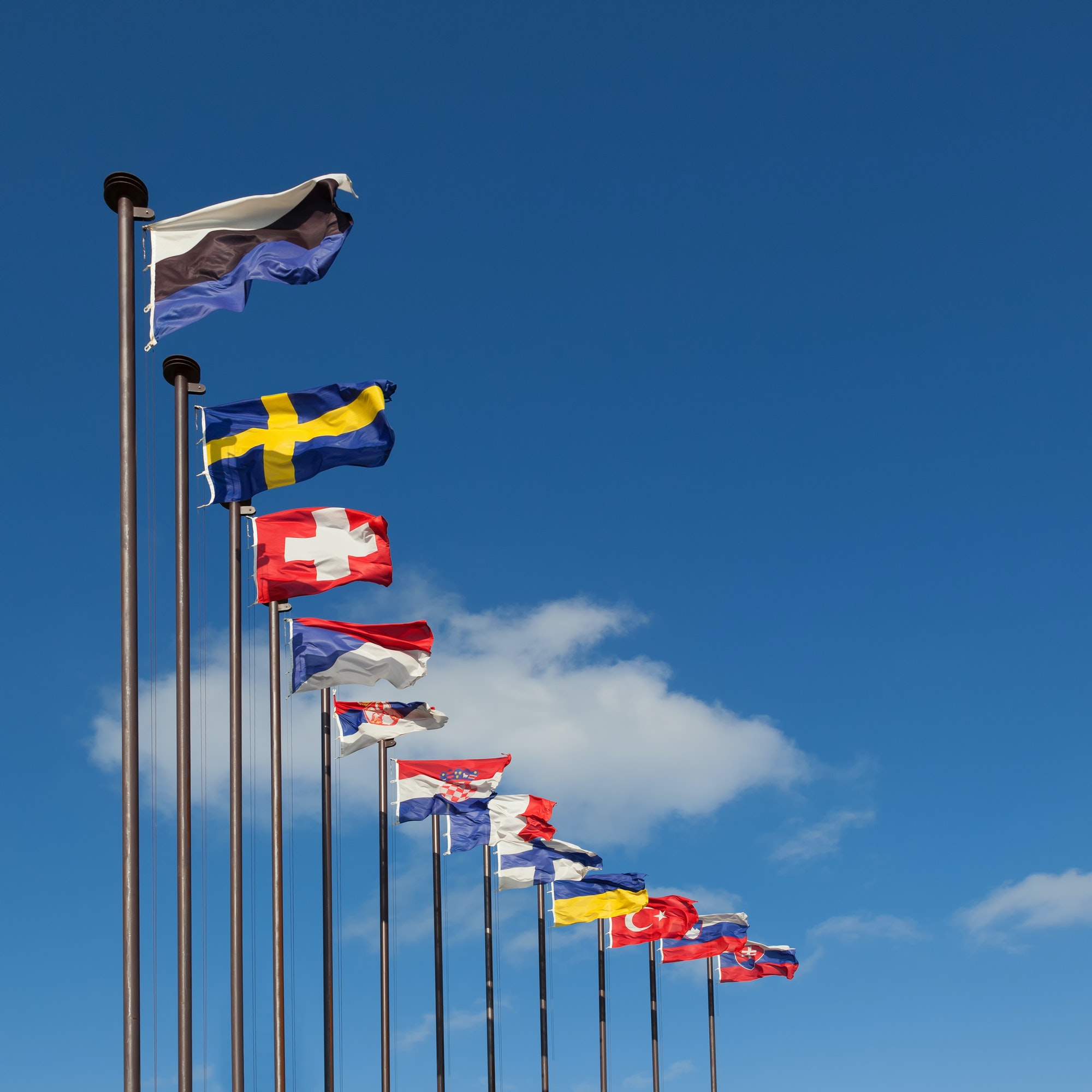 National flags of different countries