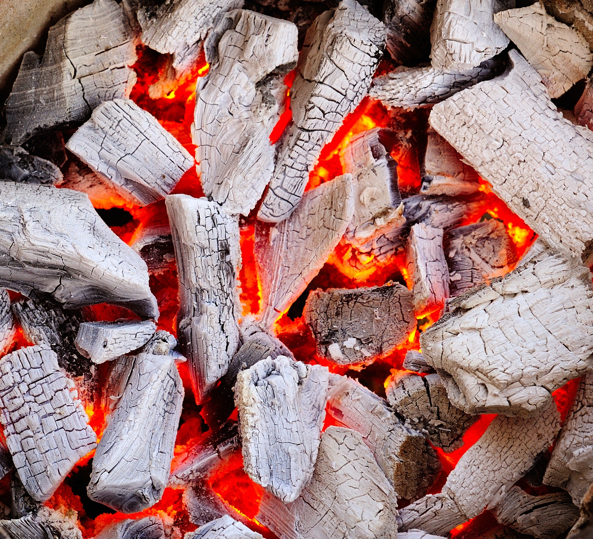 burning charcoal