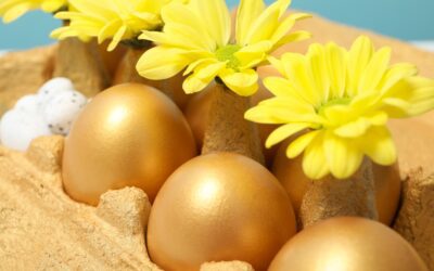 Concept of Richness and prosperity, golden eggs