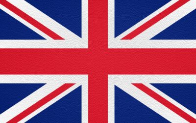 british flag of United Kingdom UK or Great Britain printed on leather texture background