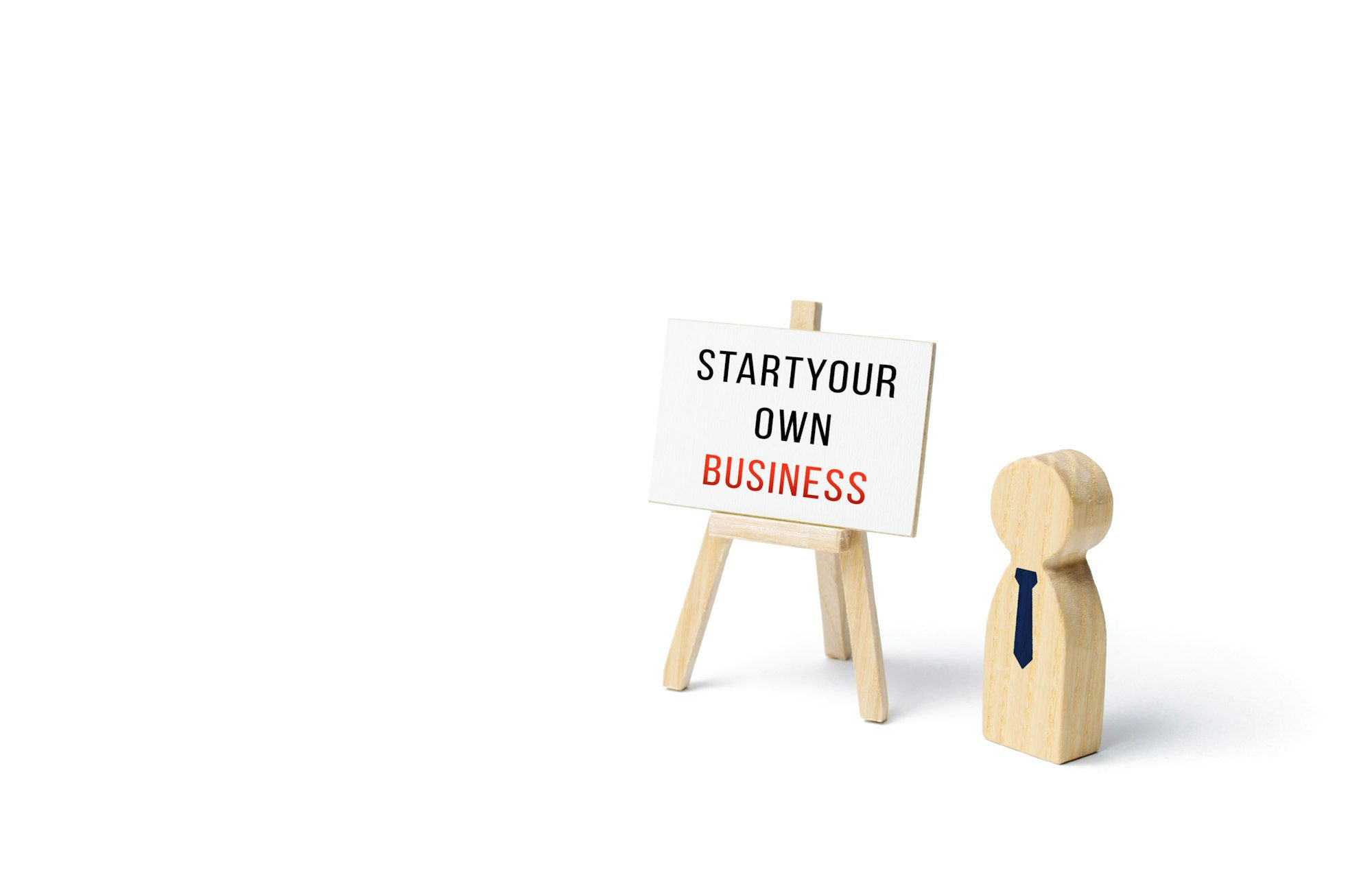 Start your own business easel and entrepreneur