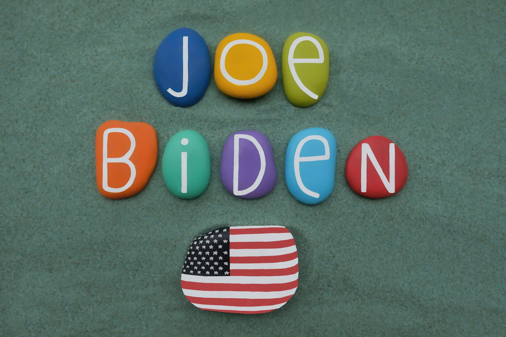 Joe Biden, 46th President of United States of America on hand painted stones