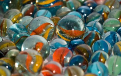 The colorful glass marbles, a game of the past