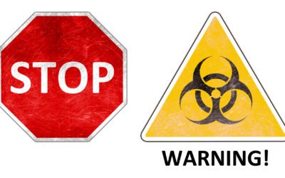 Illustration Warning and stop signs isolated on white